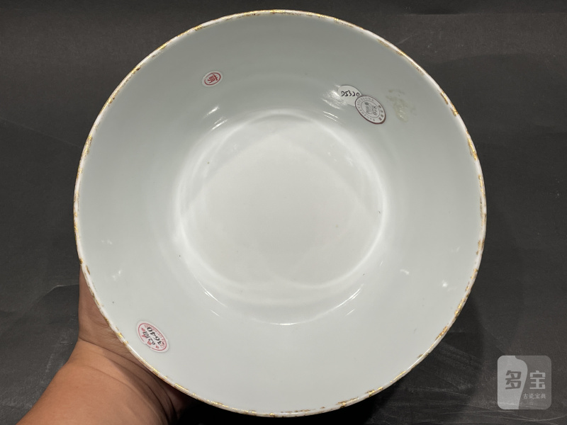 清光绪 粉彩九桃图碗 - 图9
